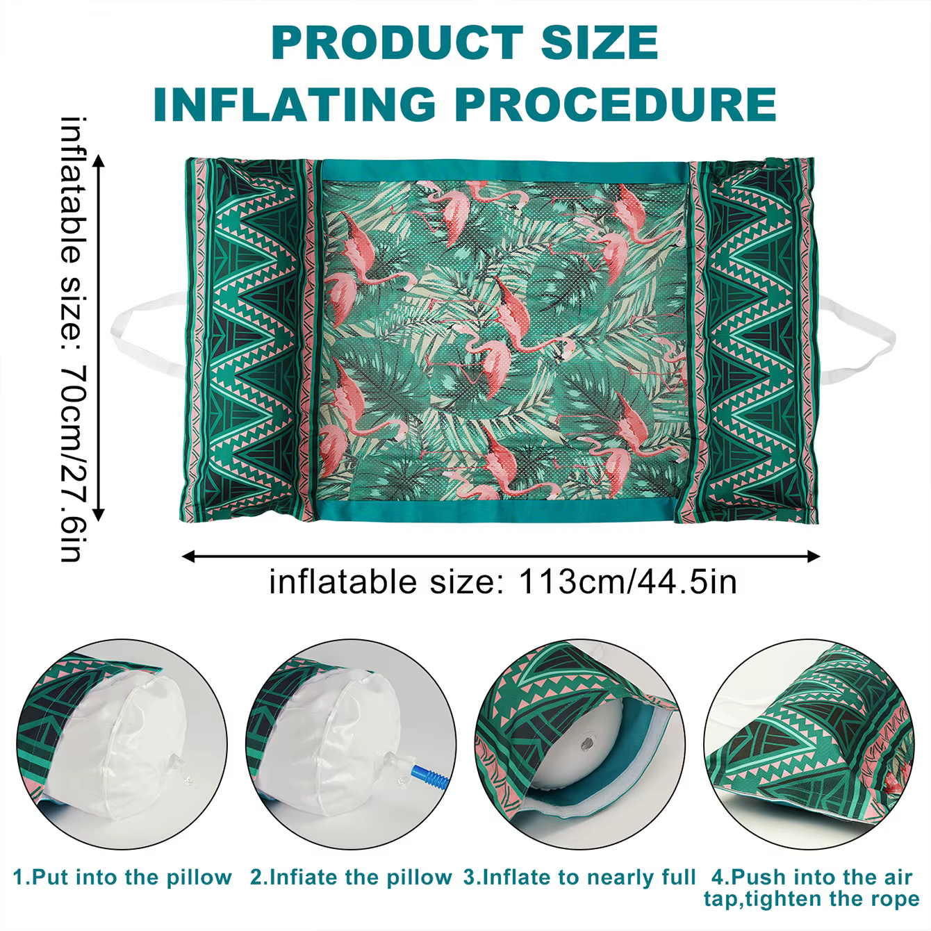 1 hamac gonflable pour piscine avec oreiller