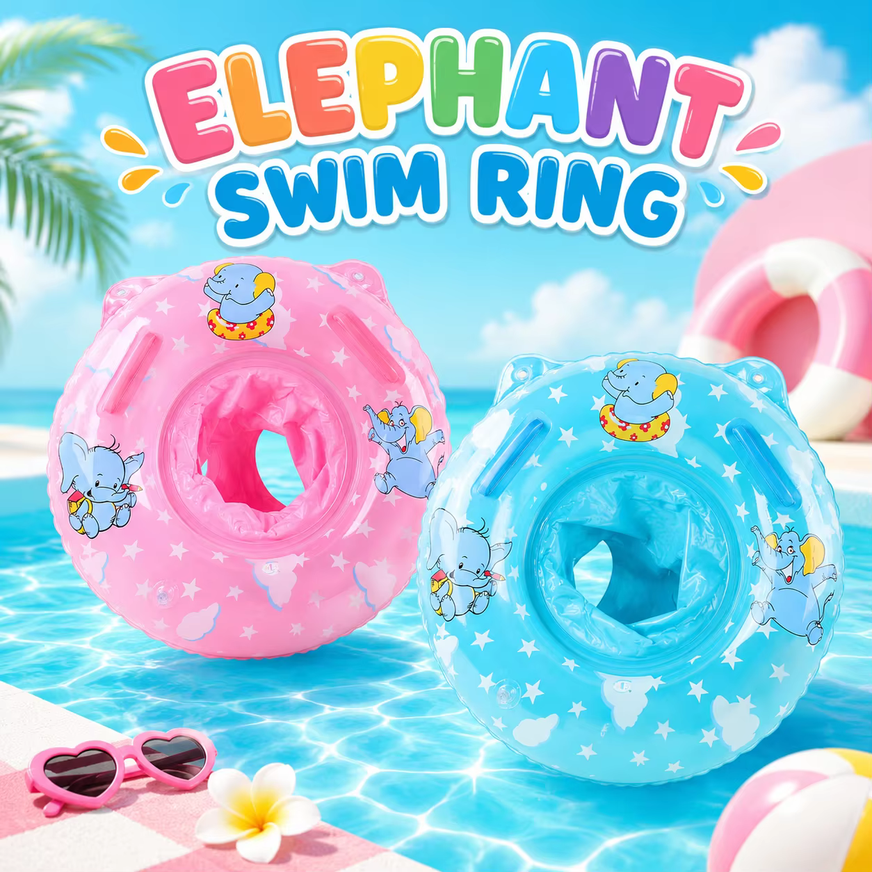 1 flotteur de piscine, bouée gonflable avec siège