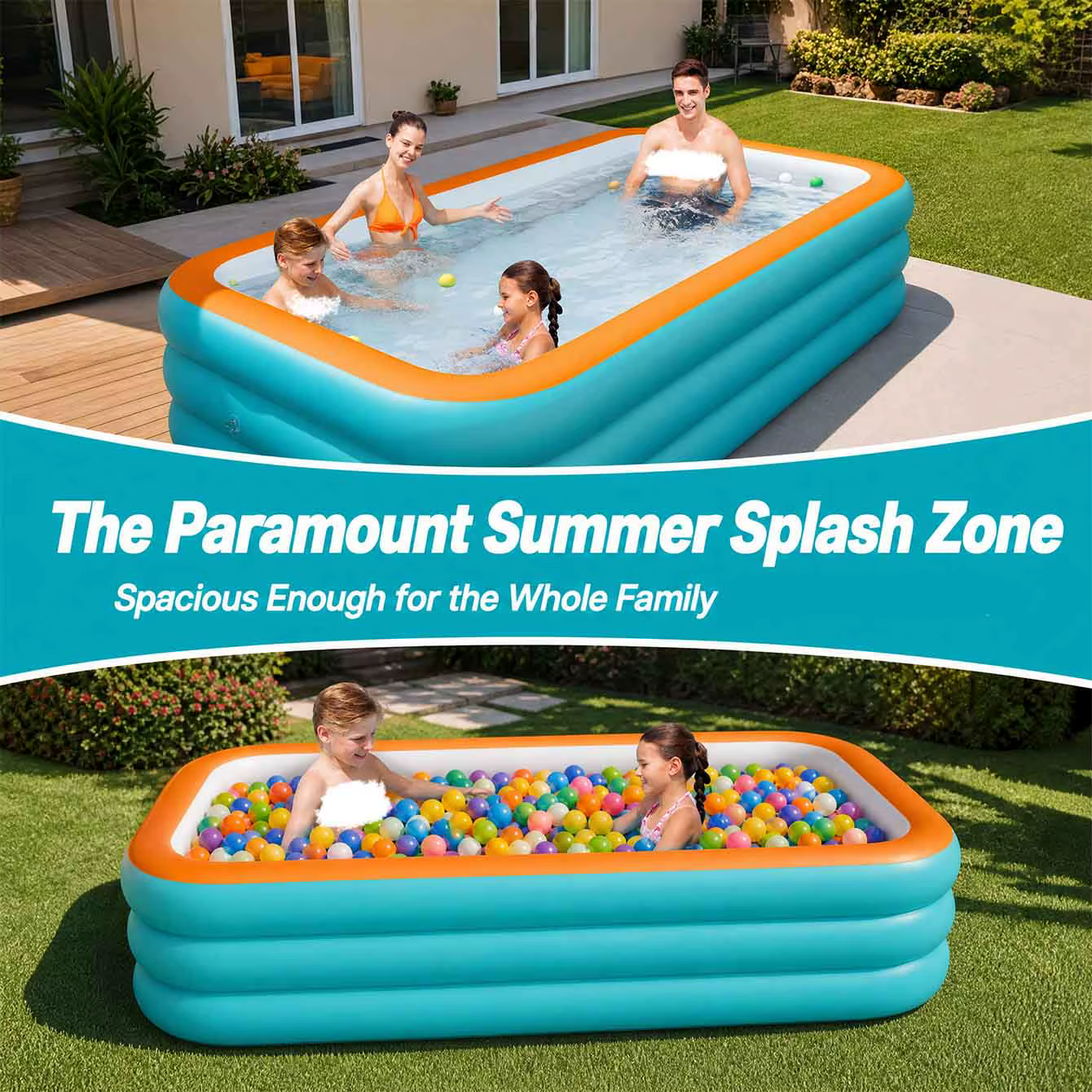 Grand ensemble de piscine gonflable