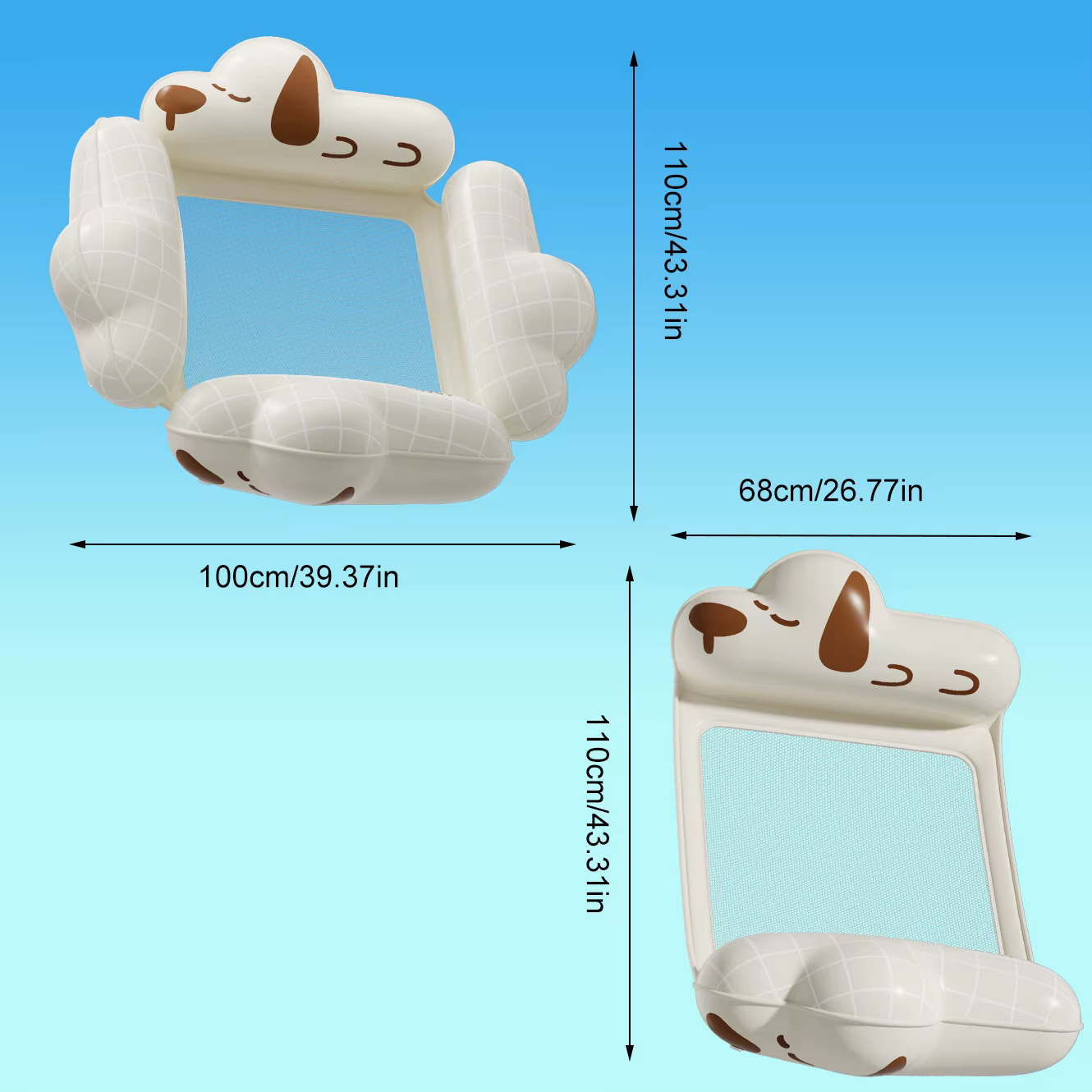 1 chaise longue gonflable pour piscine