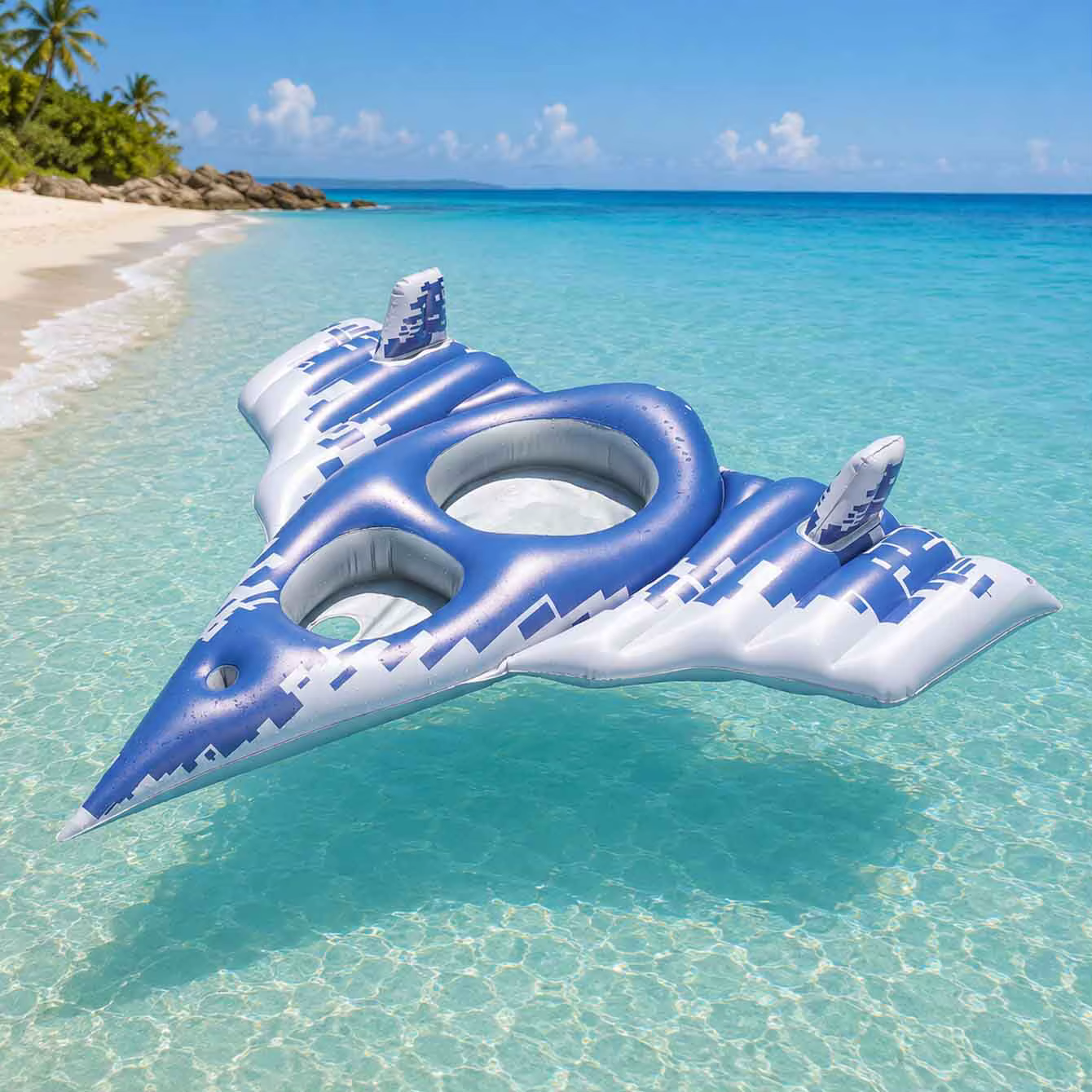 1PC Flotteurs de piscine en forme d'avion avec poignée et pistolet à eau