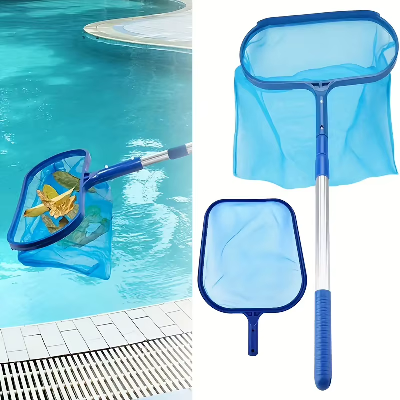 Lot de 3 épuisettes de piscine avec perche télescopique réglable de 17 à 40 pouces - Filet à mailles fines