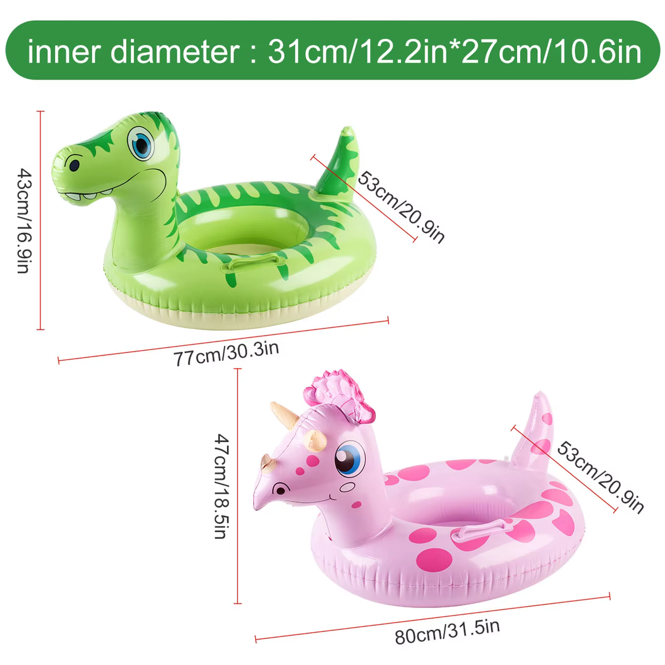 Flotteurs de piscine gonflables en forme de dinosaure