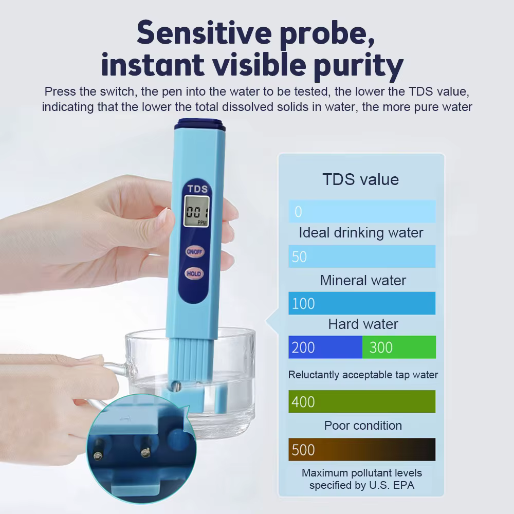 Testeur numérique TDS 0~9990mg/l (PPM) pour la qualité de l'eau
