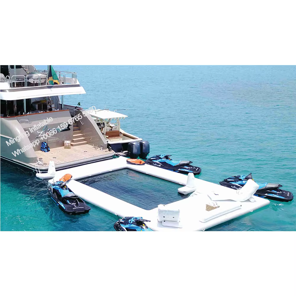 Piscine flottante gonflable en PVC à double paroi blanche