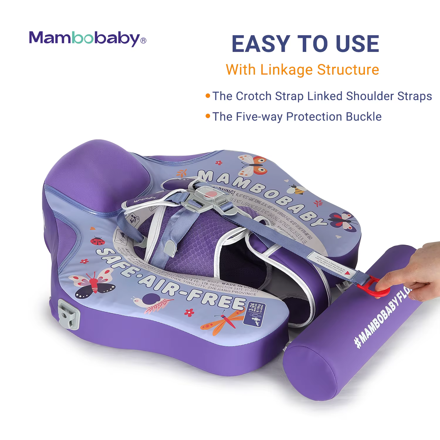 Mambobaby flotteur sans retournement Non gonflable bébé anneau de bain flotteurs d'eau entraîneur de natation infantile