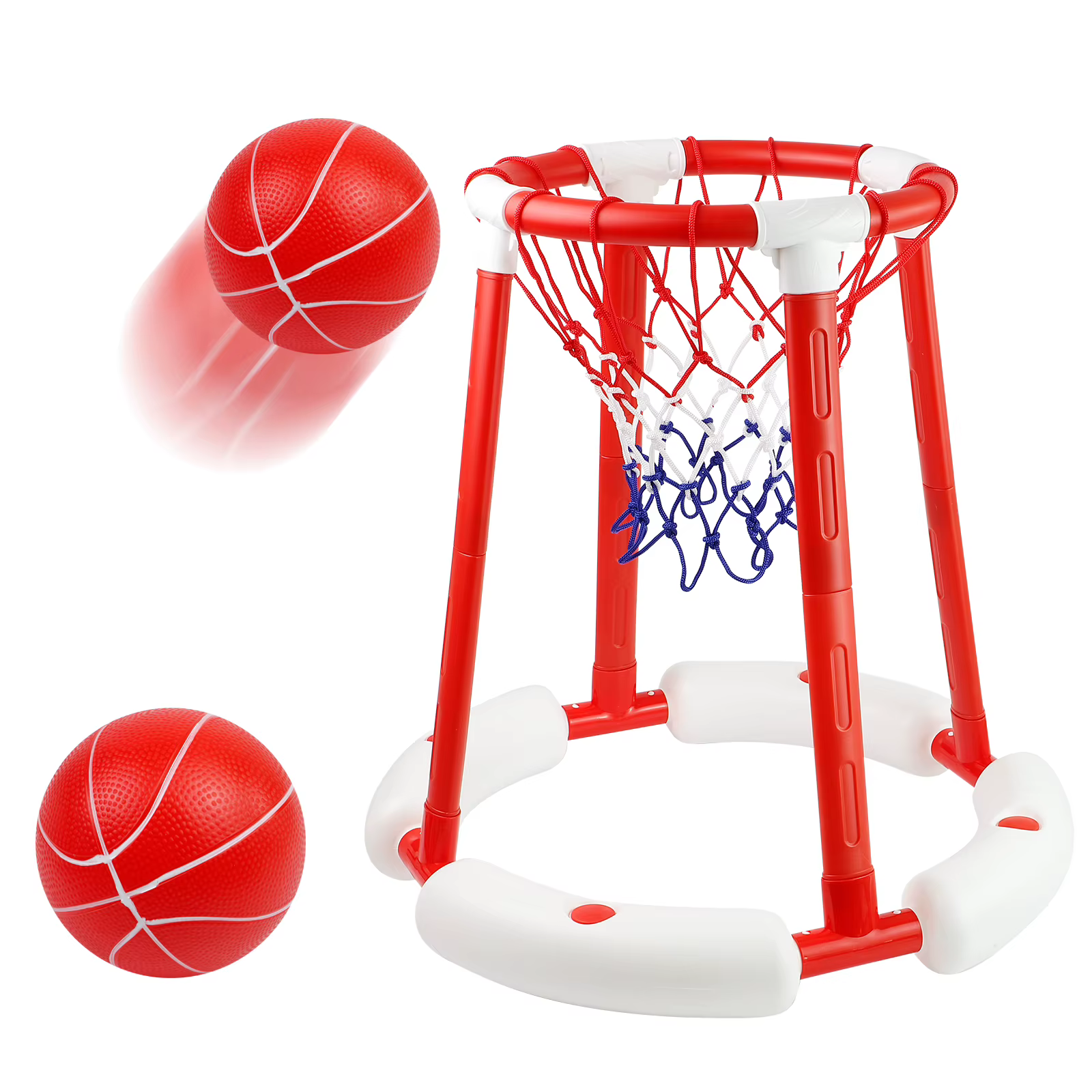 MQUDUO Ensemble de jeu de basket-ball portable pour piscine avec 2 ballons