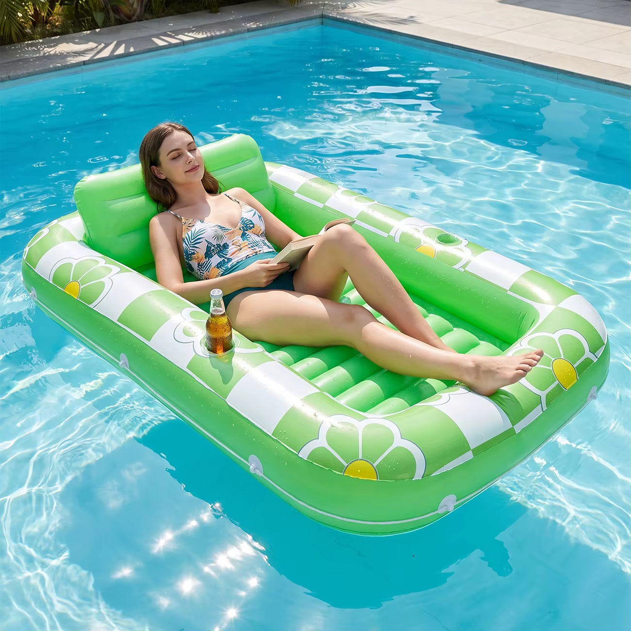 Bouée gonflable de piscine pour bronzage