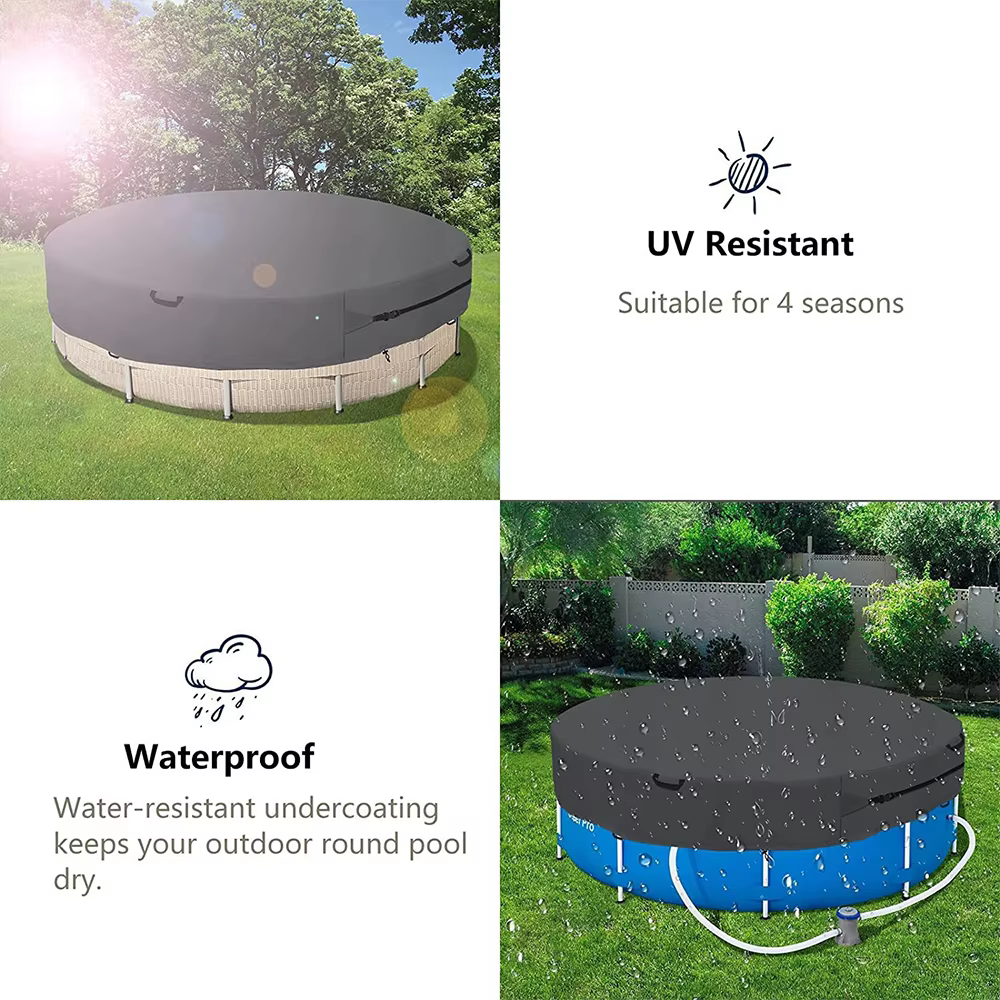 Couverture de piscine ronde pliable et étanche