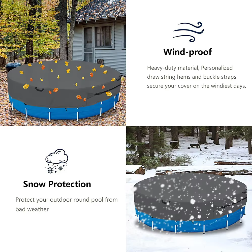 Couverture de piscine ronde pliable et étanche