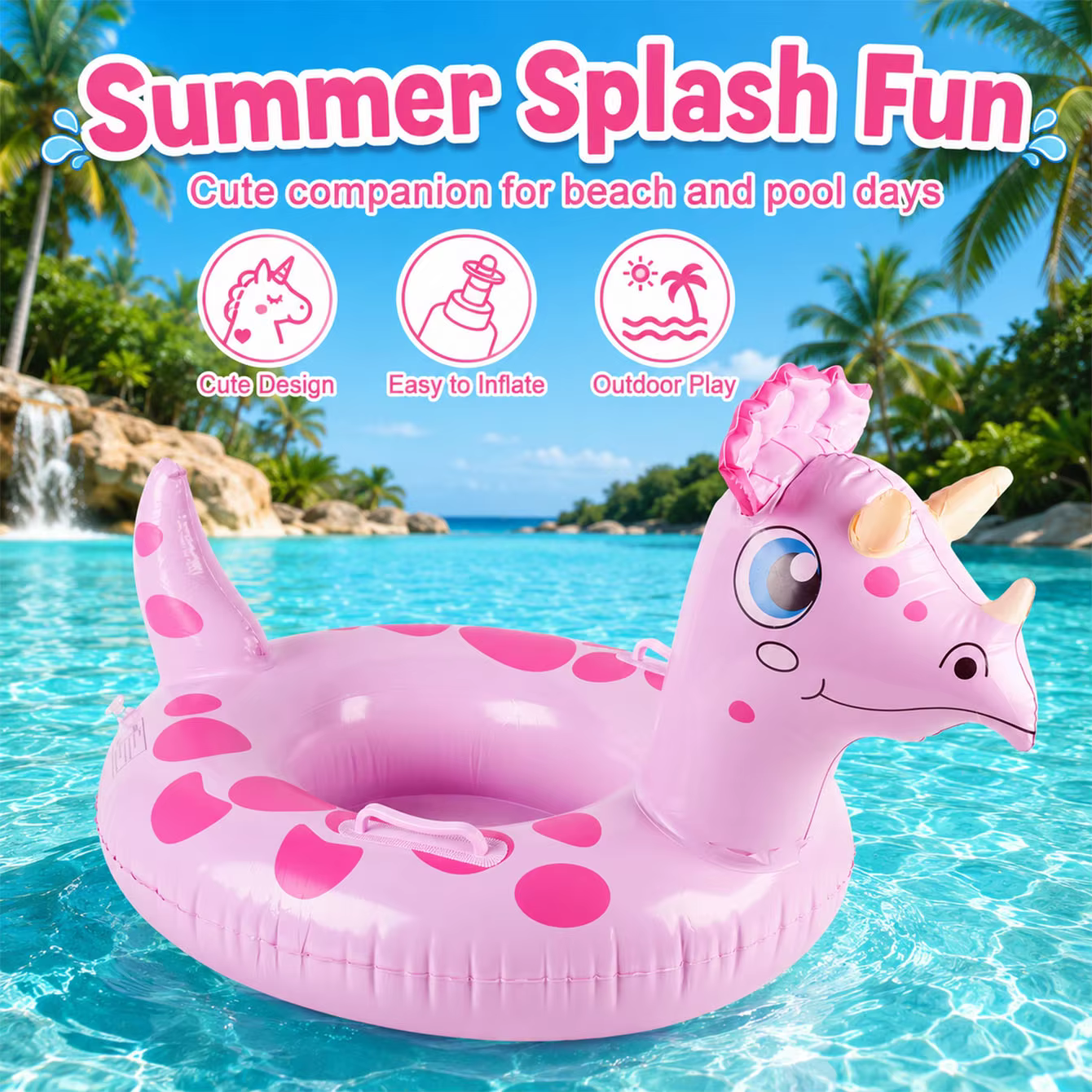 Flotteurs de piscine gonflables en forme de dinosaure