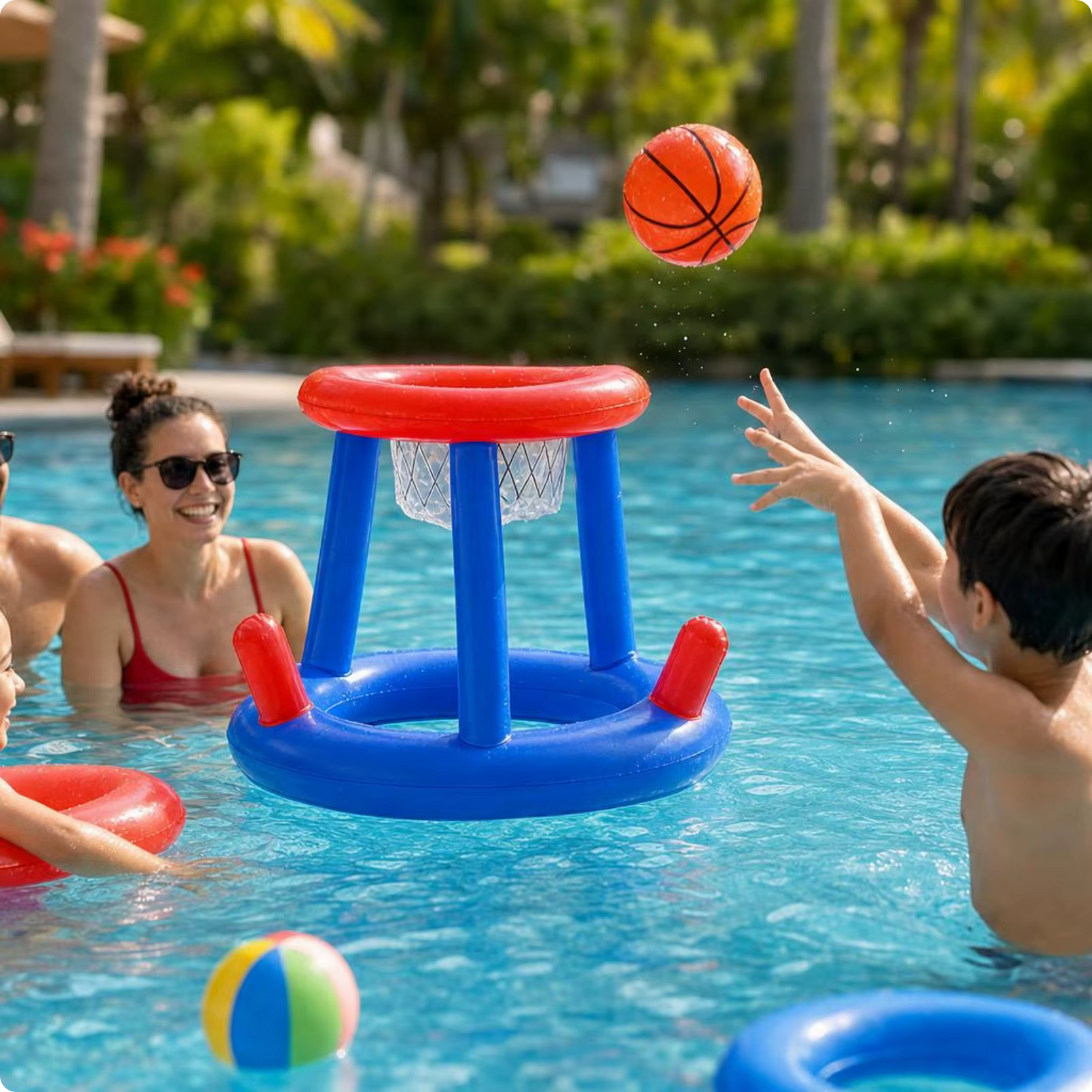 Panier de basket flottant pour piscine