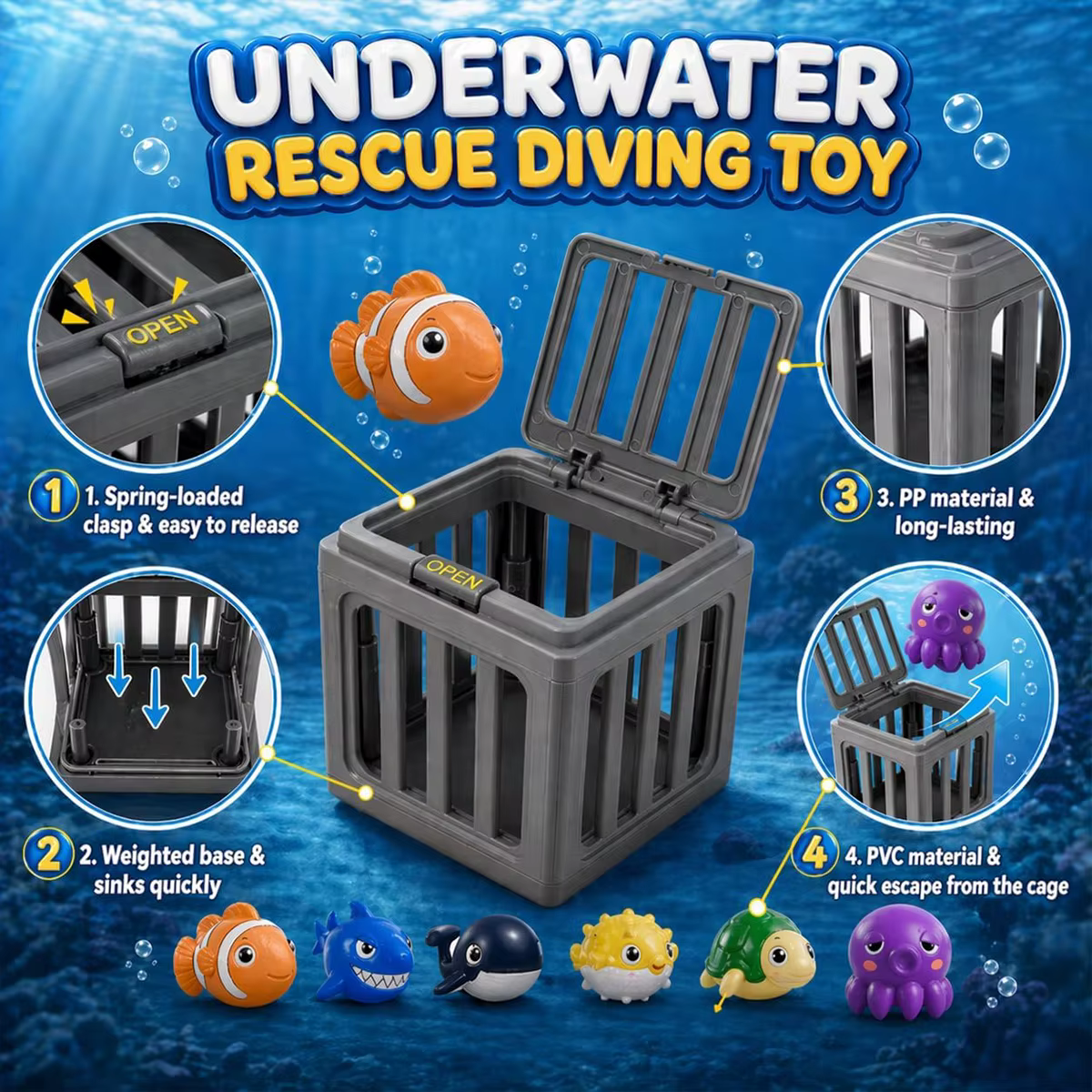 NOUVEAU Jouets de natation et de plongée Fish Box