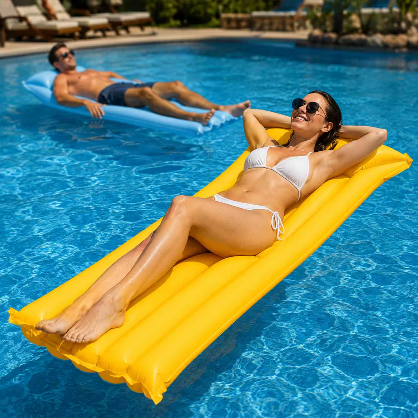 Matelas gonflable de piscine 1 pièce