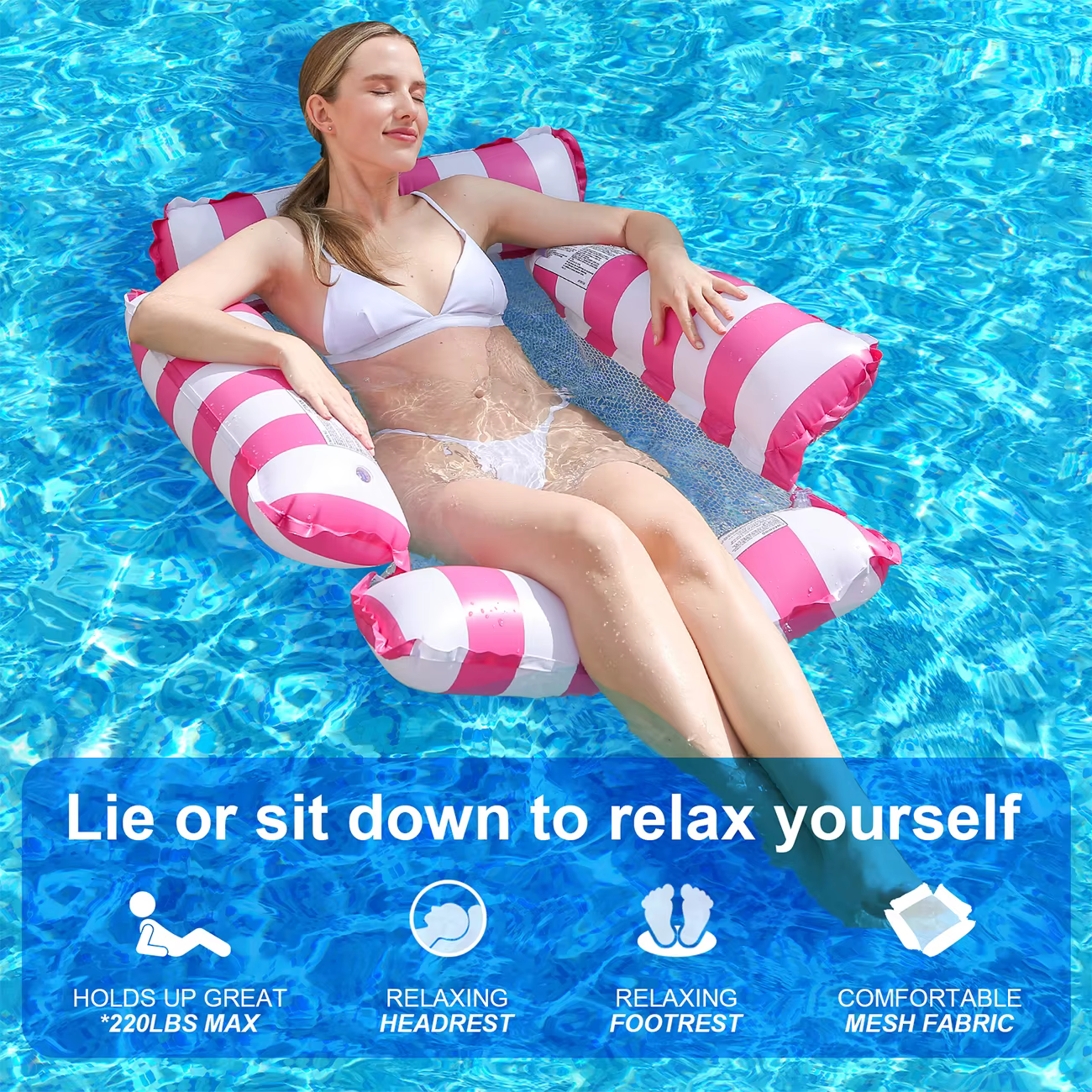 1PC Matelas Flottant Gonflable pour Piscine