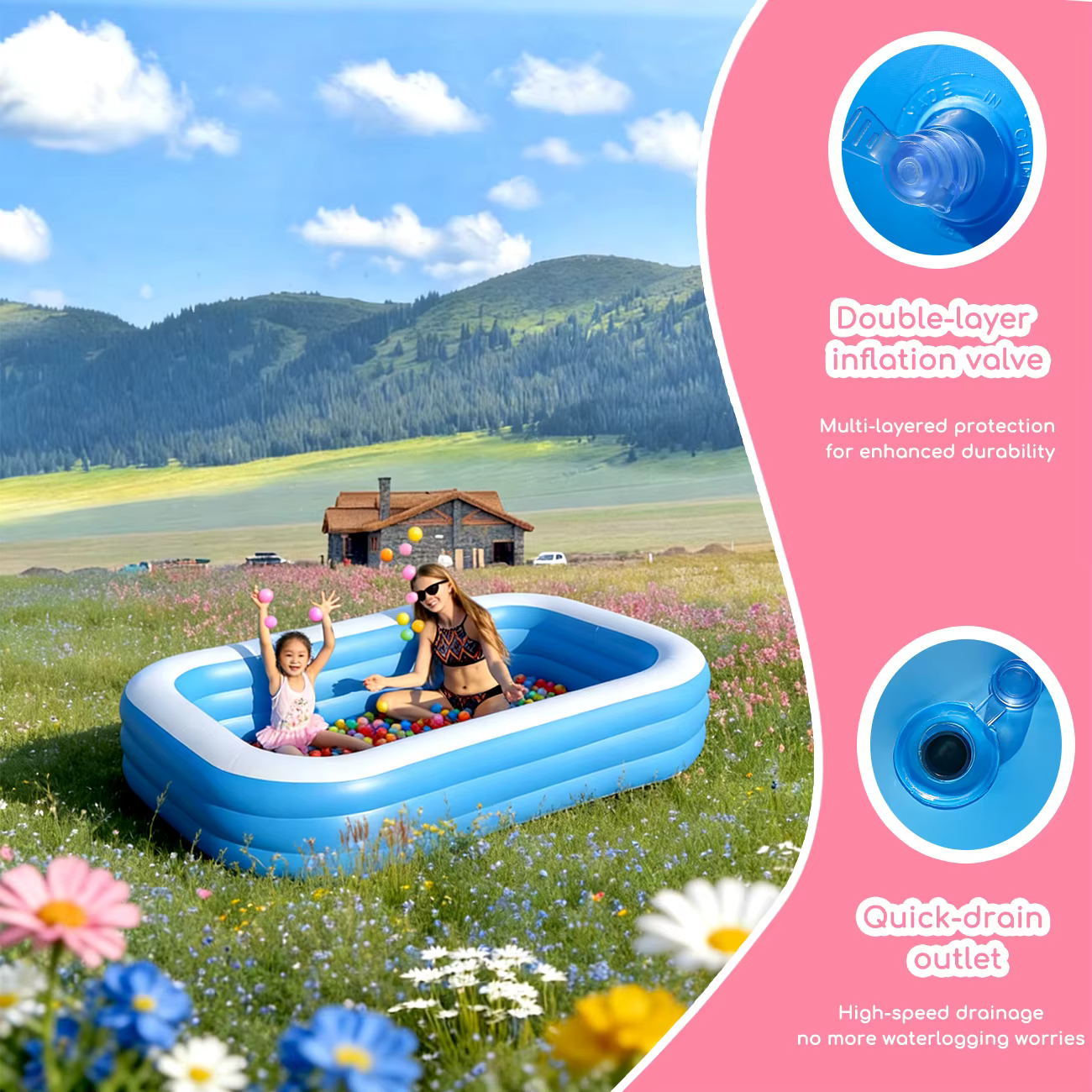 Piscine gonflable pour enfants et adultes