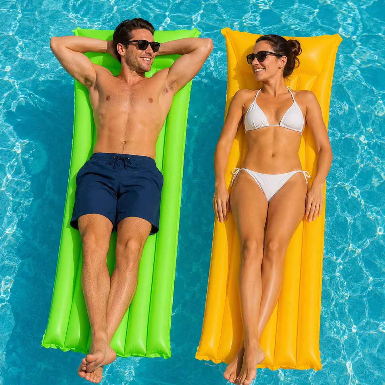 1PC Flotteur de piscine gonflable avec oreiller de tête