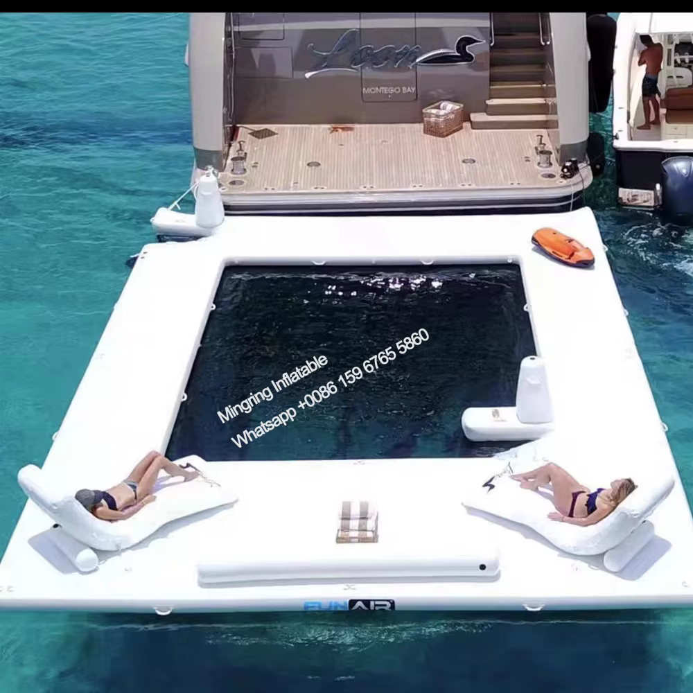 Piscine flottante gonflable en PVC à double paroi blanche