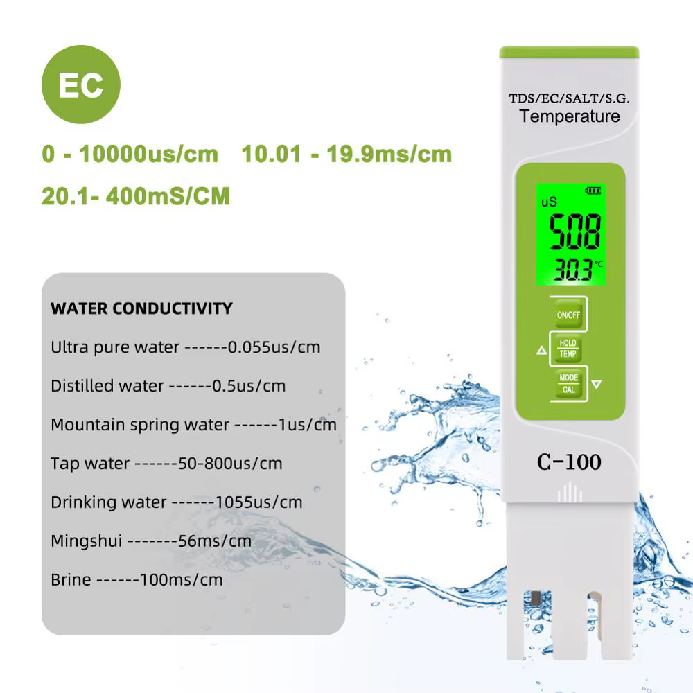 Testeur numérique de qualité de l'eau de mer 5 en 1