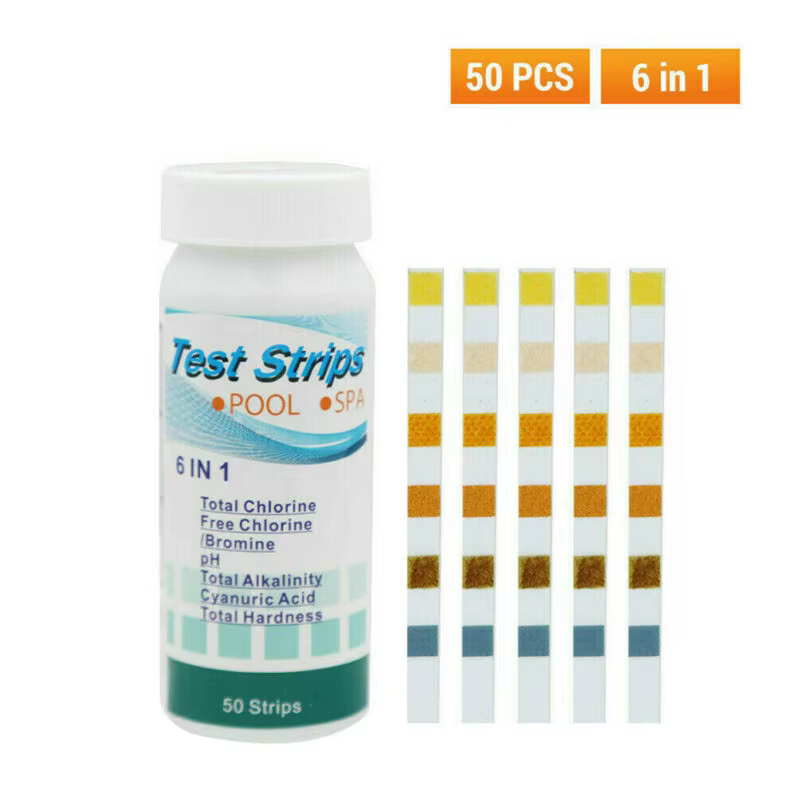 50 bandelettes test 6-en-1 pour piscine et spa (bouteille) – Testeur d'acidité