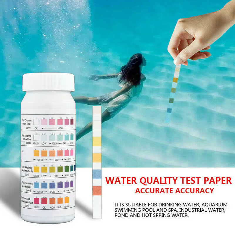 50 bandelettes test 6-en-1 pour piscine et spa (bouteille) – Testeur d'acidité