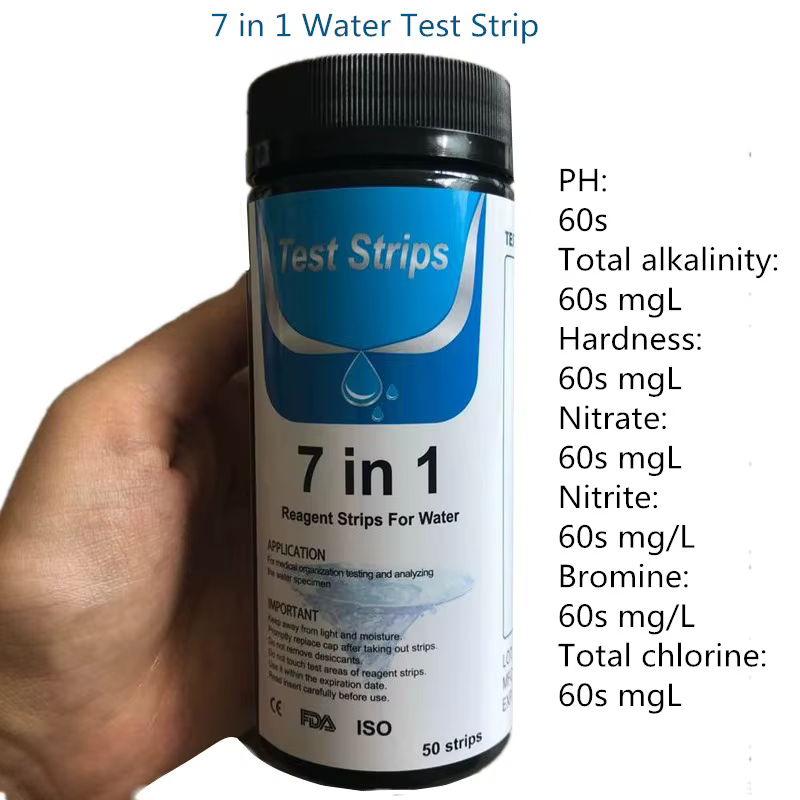 50 pièces/ensemble 7 en 1 bande de Test de pH pour piscine testeur de papier PH bandelettes