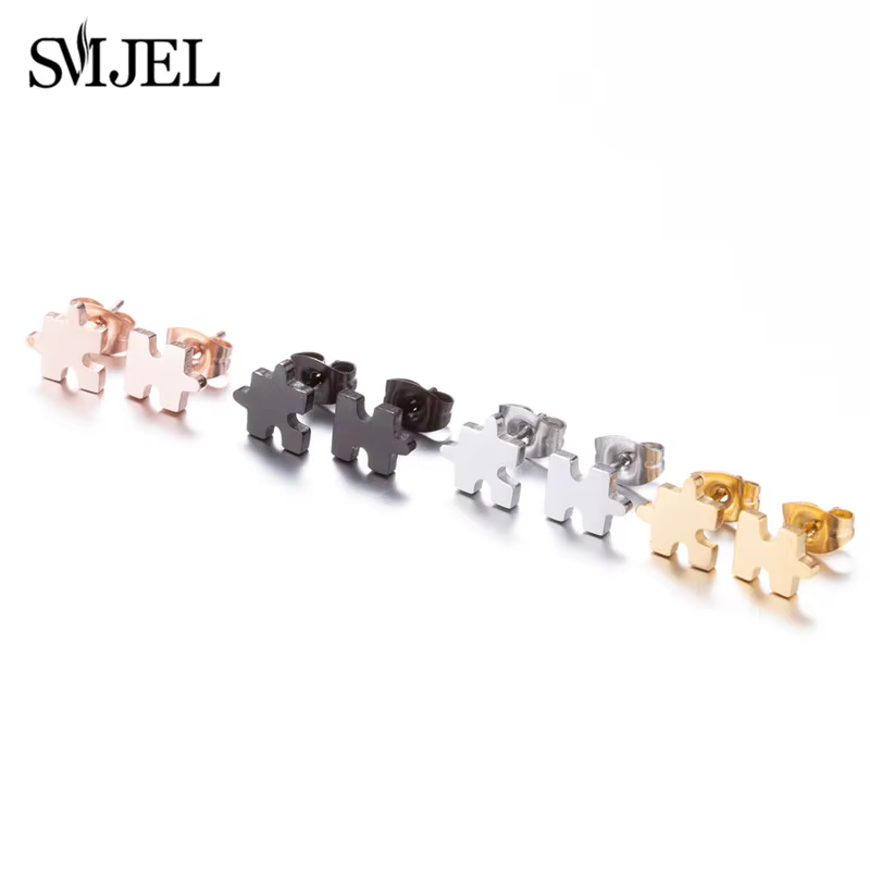 Boucles d'Oreilles en Acier Inoxydable, Bijoux à la Mode, Petit Animal, Punk, Croix, Musique, Parapluie, Ballet, Cadeaux