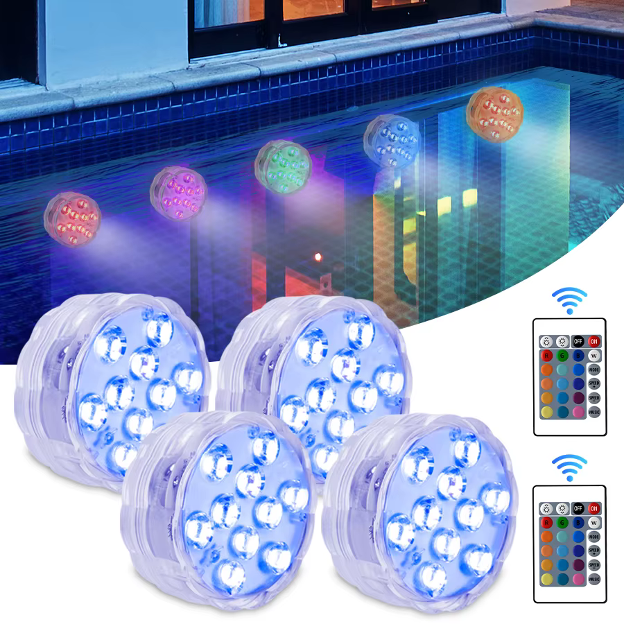 10Led piscine lumière télécommande RGB plongée poisson