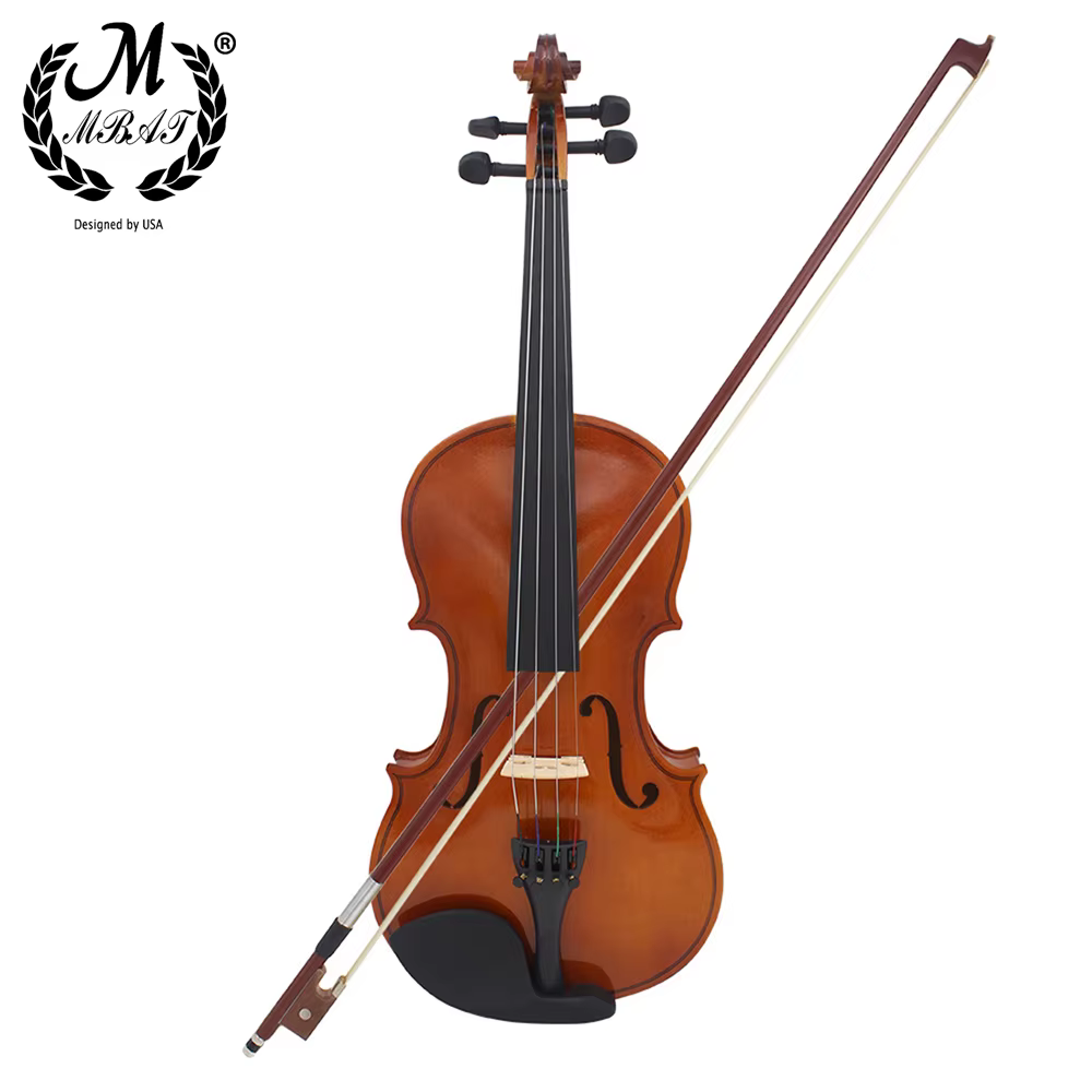 M MBAT 4/4 violon violon acoustique en bois pleine taille pour débutant Instrument à cordes de haute qualité avec étui ensemble d'accessoires de musique