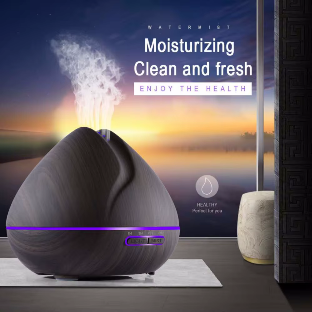 Diffuseur d'huiles essentielles télécommandé pour la maison, humidificateur, diffuseur d'arômes à ultrasons, LED, 7 documents, 300ml, 500ml