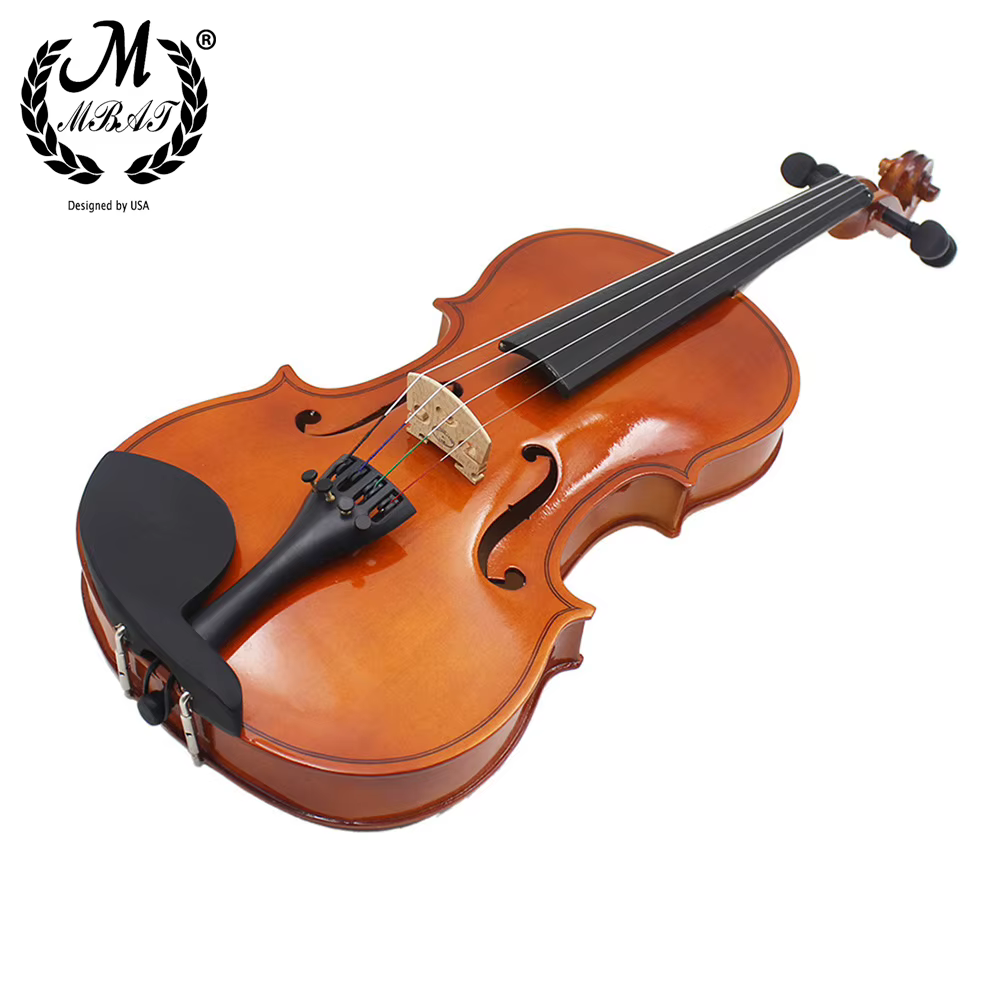 M MBAT 4/4 violon violon acoustique en bois pleine taille pour débutant Instrument à cordes de haute qualité avec étui ensemble d'accessoires de musique