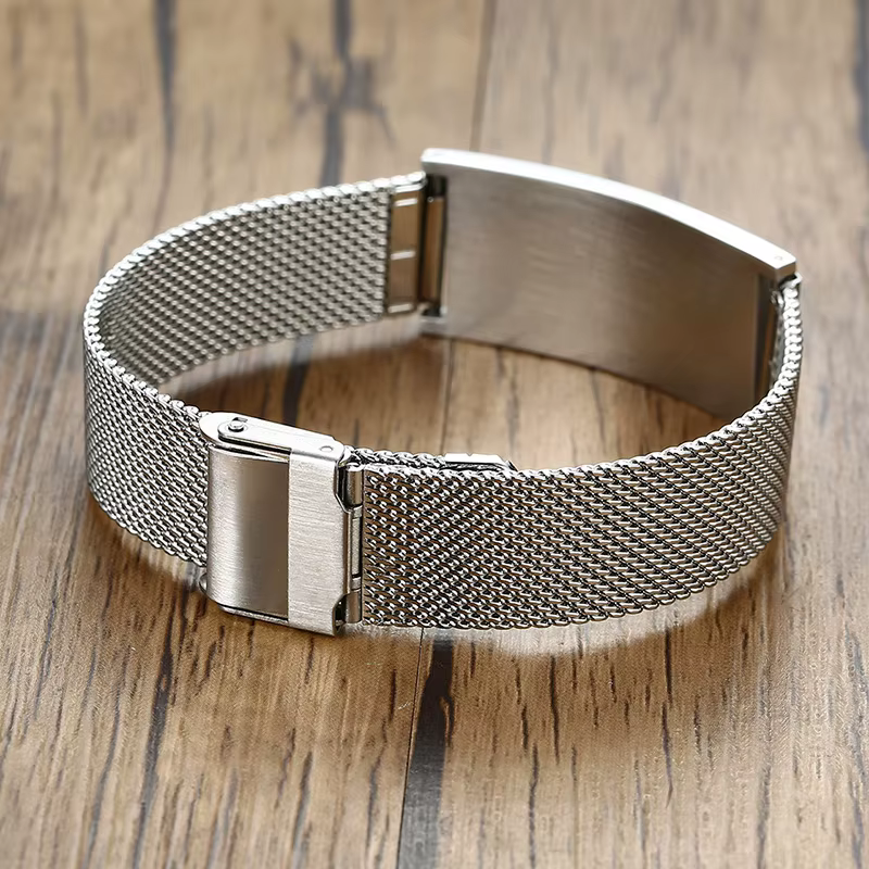 Bracelet de montre en acier inoxydable pour homme, réglable, personnalisé, classique, nature intemporelle, maille