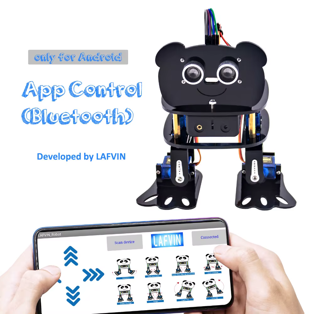 LAFVIN-Kit de bricolage 4-DOF KrasnoRobot, programmable, pour Ardu37, jouet électronique, compatible Android