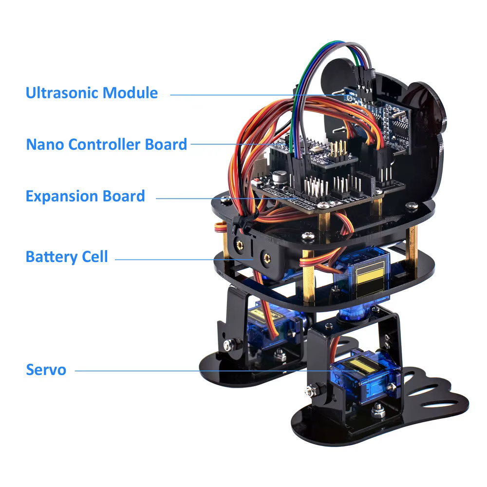 LAFVIN-Kit de bricolage 4-DOF KrasnoRobot, programmable, pour Ardu37, jouet électronique, compatible Android