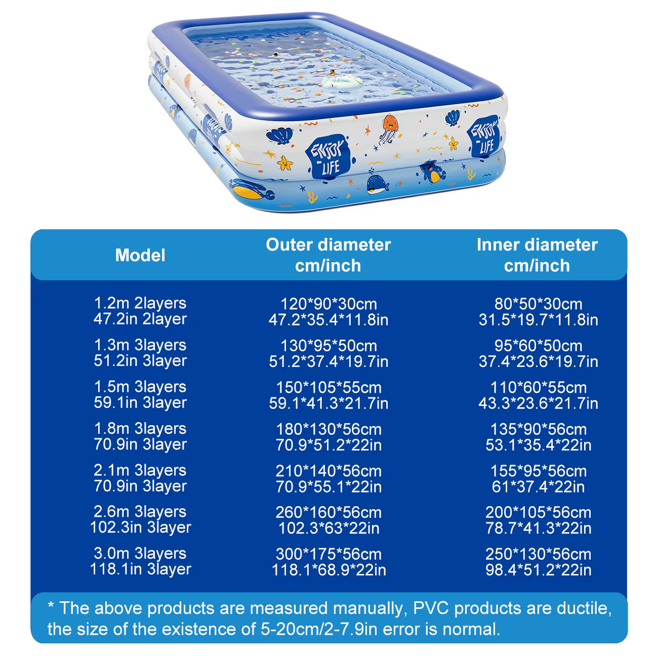 Grande piscine gonflable 1 pièce