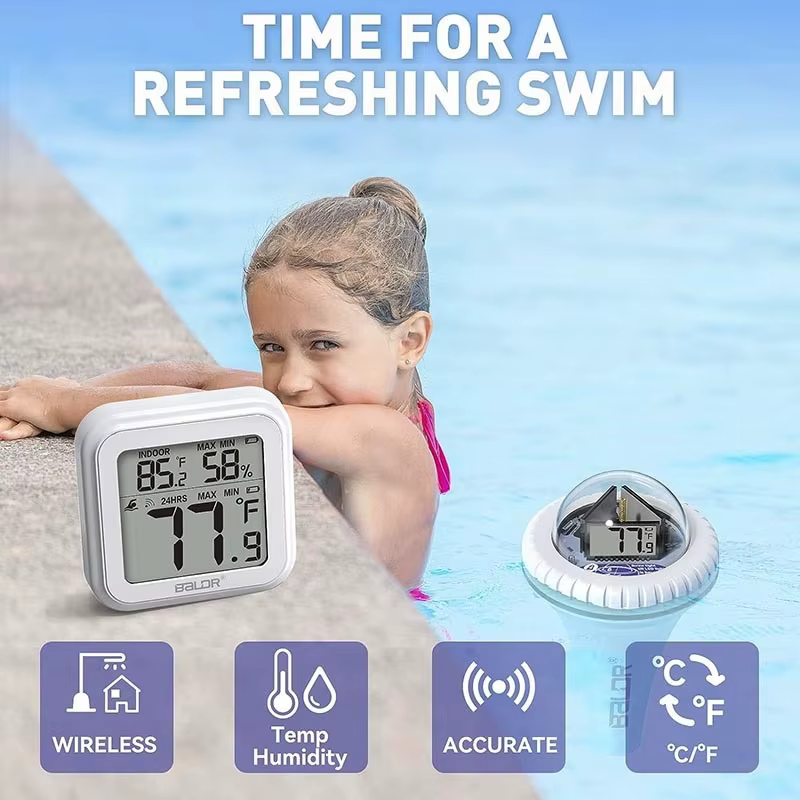 Therye.com-Moniteur de température de baignoire de piscine flottante sans fil