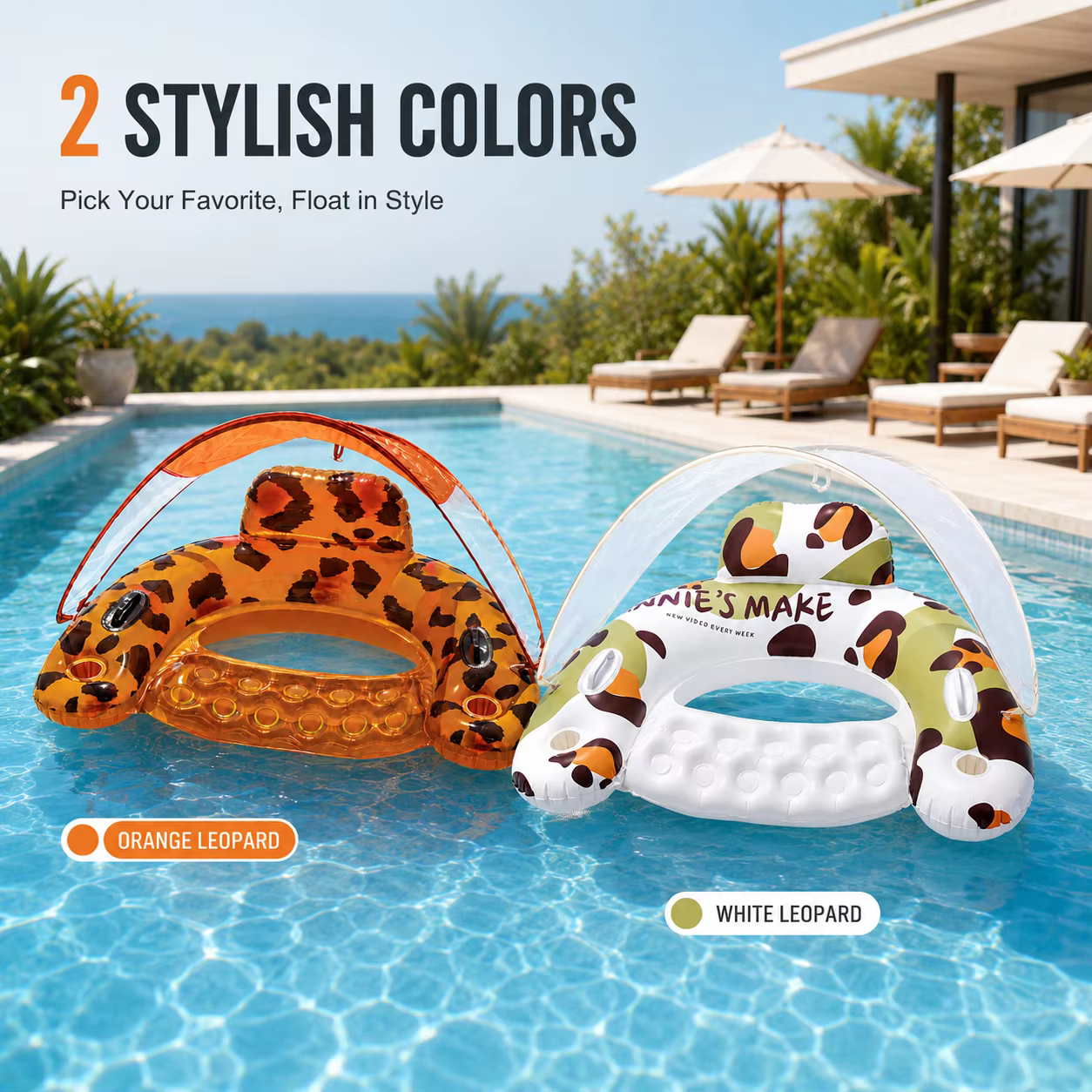 Fauteuil gonflable de piscine avec auvent pour adultes
