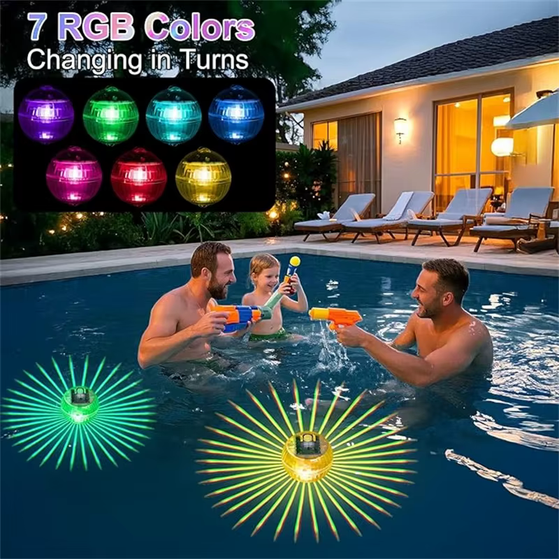 Lampe solaire flottante LED pour piscine