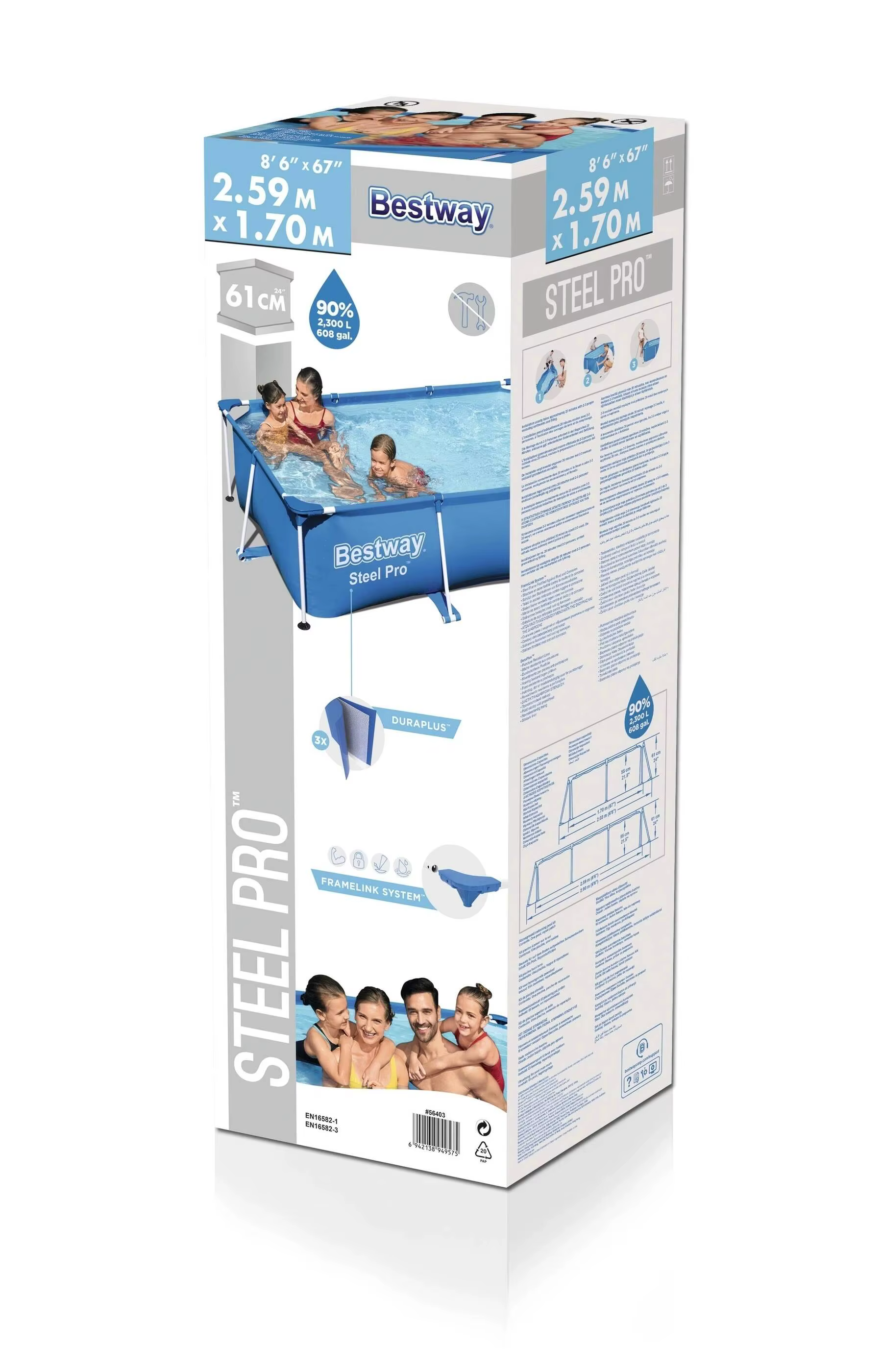 Piscine rectangulaire/carrée pliable Bestway 56403