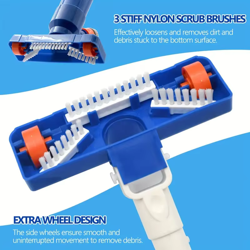Kit d'aspirateur de piscine avec 4 sections