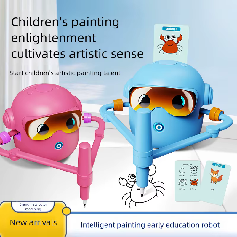 Robot de dessin Intelligent automatique, illumination, Robot de dessin Intelligent, aide pédagogique, jouet éducatif pour la petite enfance