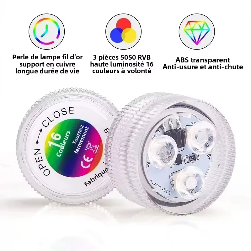 Lumière de piscine LED RGB 16 couleurs avec télécommande