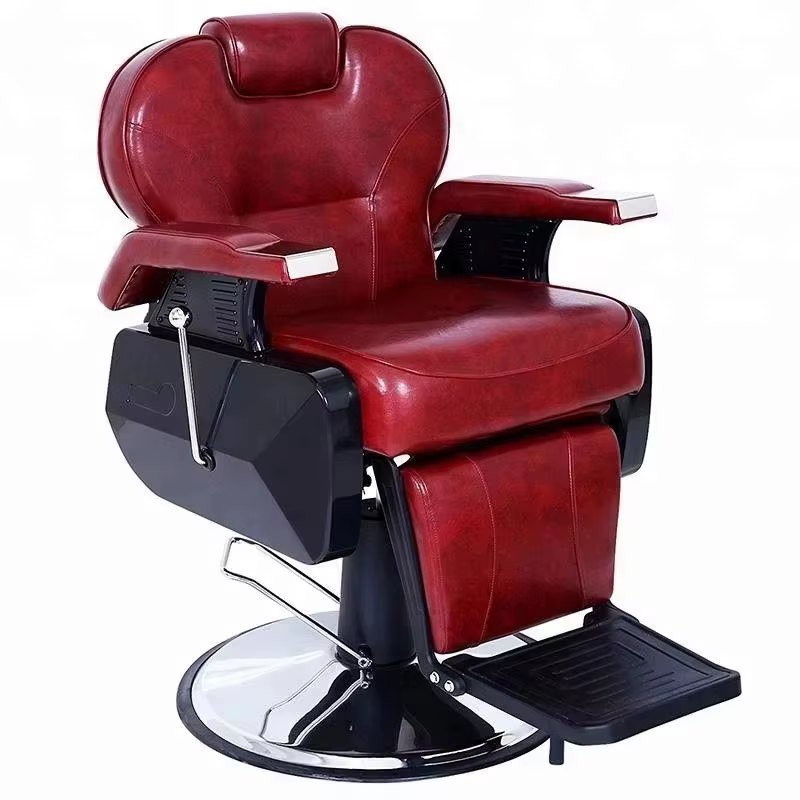 Chaise de barbier de luxe à la mode en acier inoxydable chaise de barbier classique multifonctionnelle Unique confortable Silla meubles de Salon de beauté