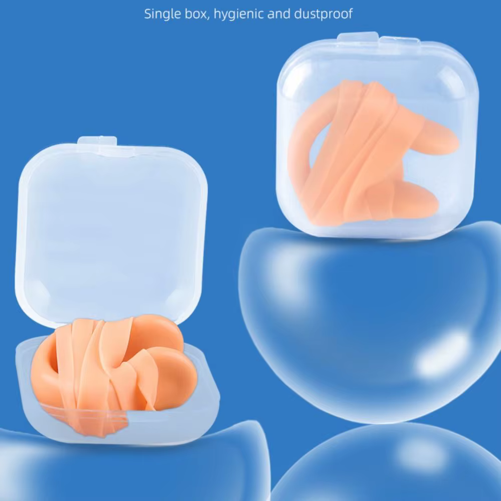 Clip nasal de natation avec cordon en silicone et latex, souple et étanche, bouchons nasaux de natation, accessoires de piscine