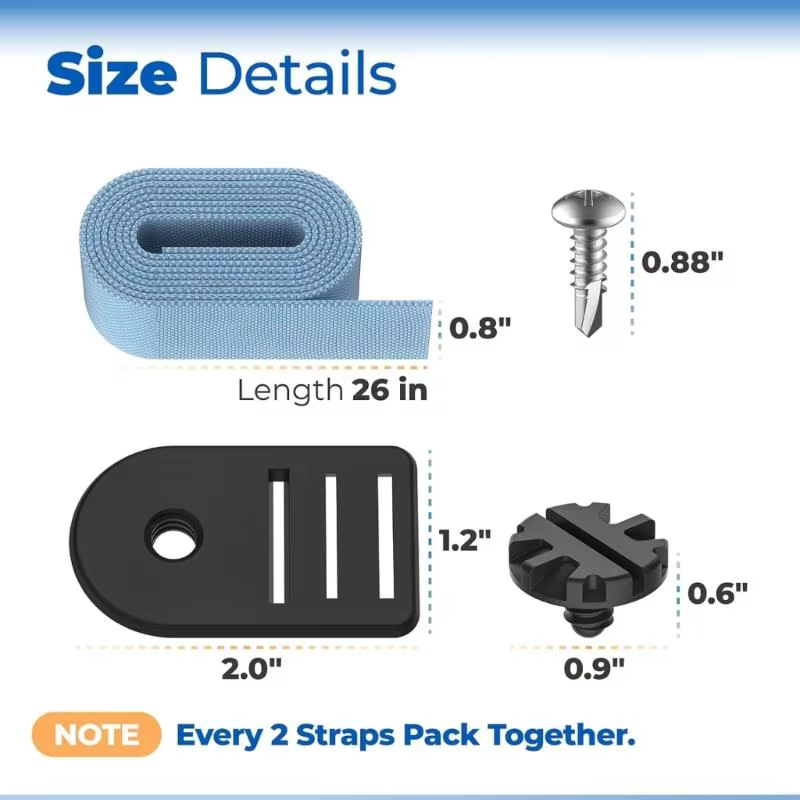 Ensemble fixation bobine Clip sangle couverture piscine