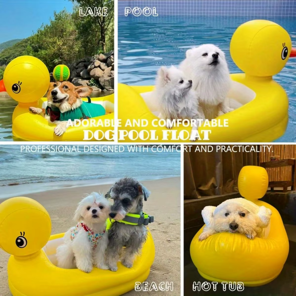 Flotteur gonflable pliable en Pvc pour chiens 2 en 1