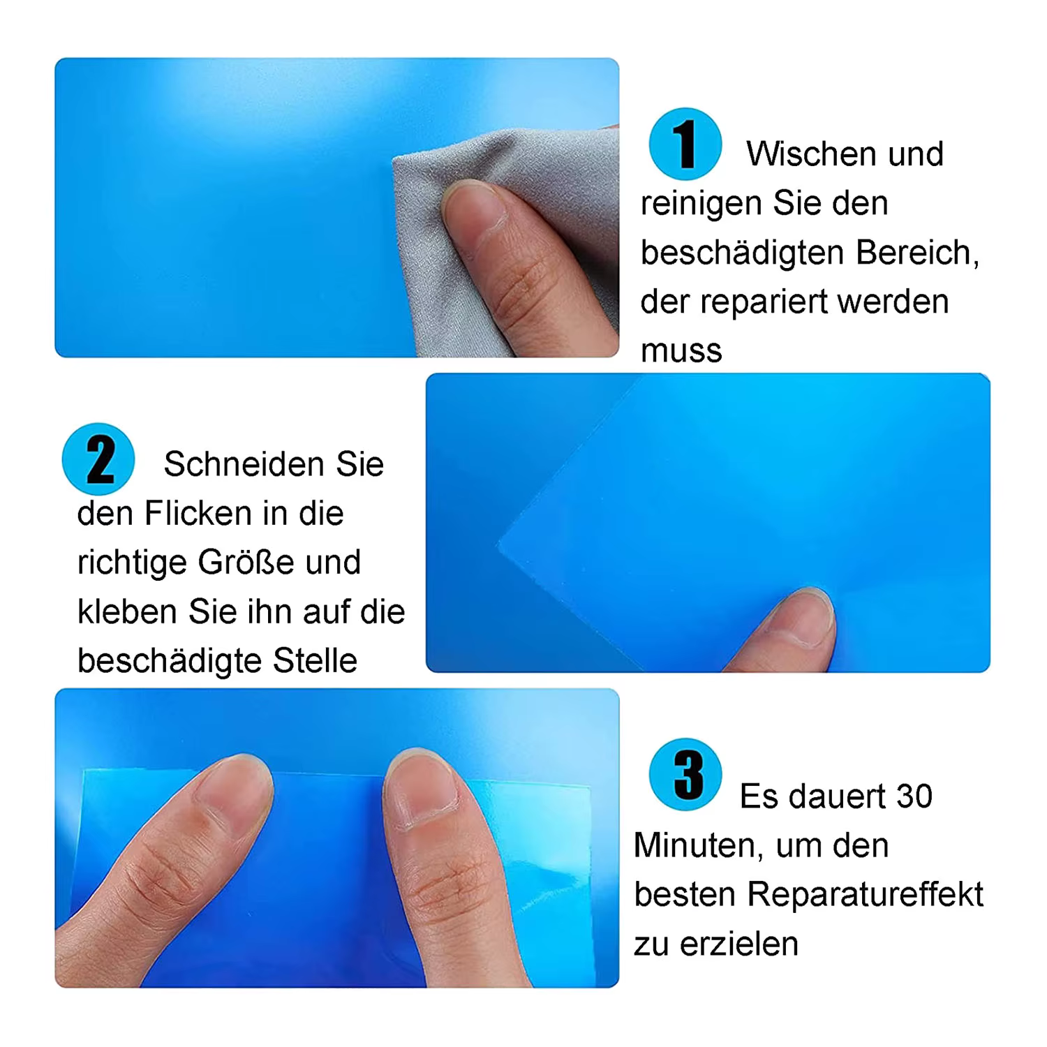 Patchs de réparation auto-adhésifs pour piscines