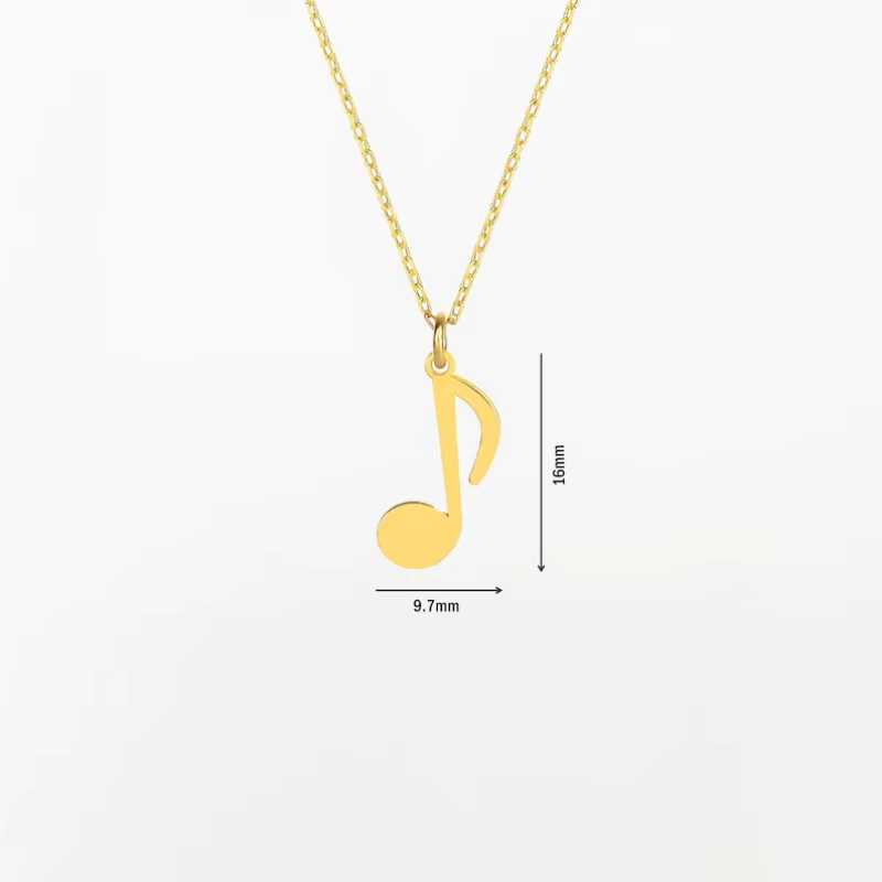 Collier chaîne en acier inoxydable, breloque Note de musique, symbole Musical, cadeau pour femme et homme, bijoux en acier inoxydable, nouveau