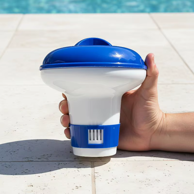 Distributeur de chlore flottant pour piscine de 5 pouces avec aérations réglables et couvercle anti-fuite pour piscines