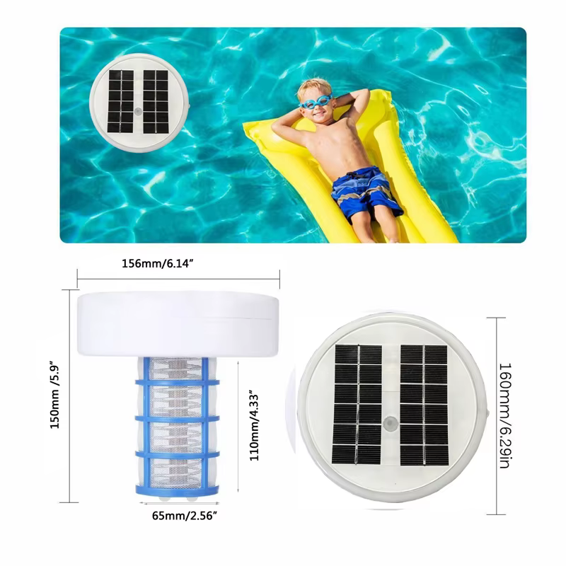 Purificateur de piscine solaire en cuivre et argent
